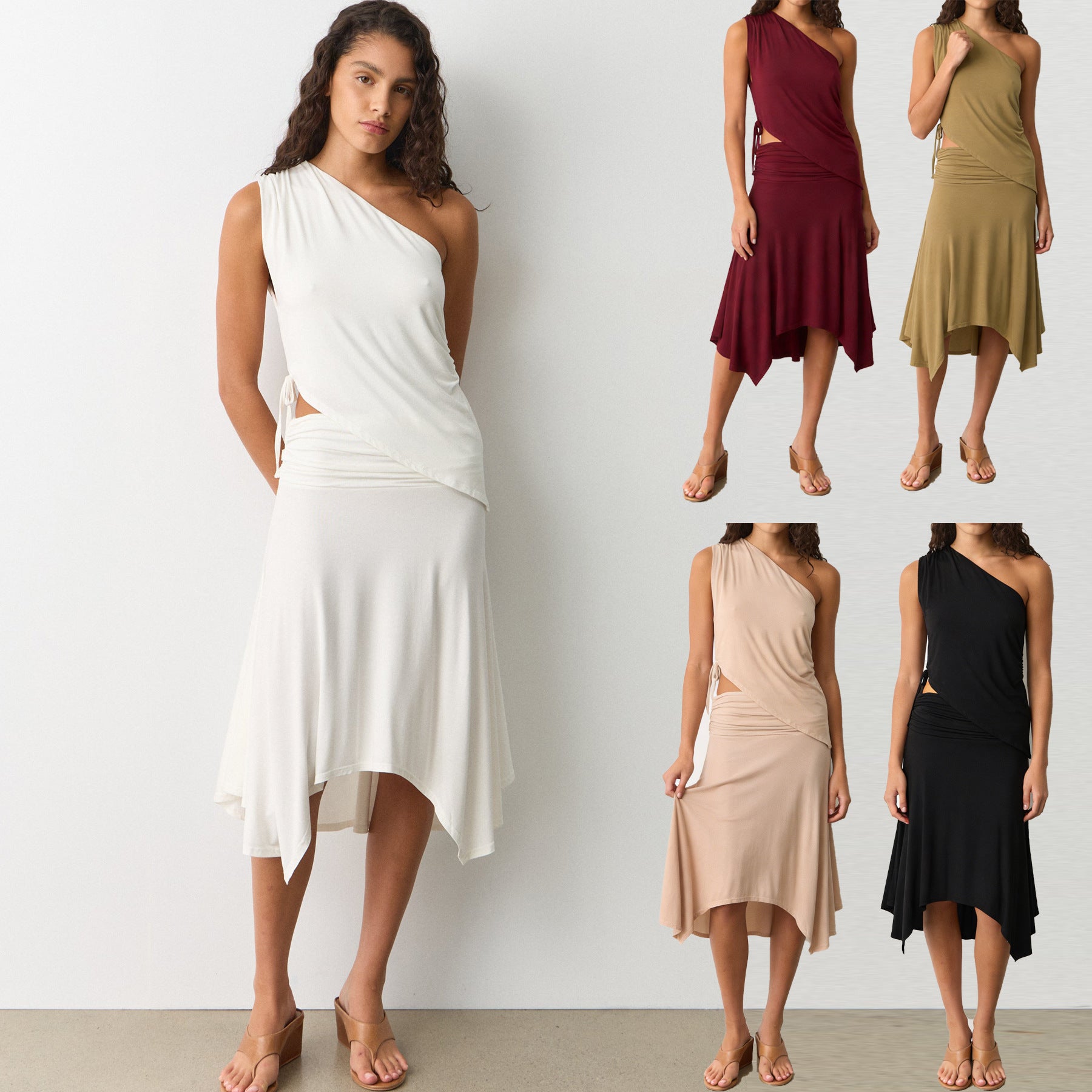 Summer Hollow-Out Lace-Up Top & Skirt Two-Piece Set