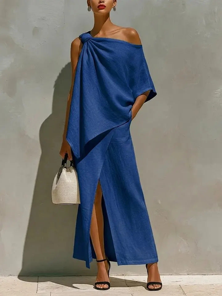 Off-Shoulder Top & Midi Skirt Two-Piece Set