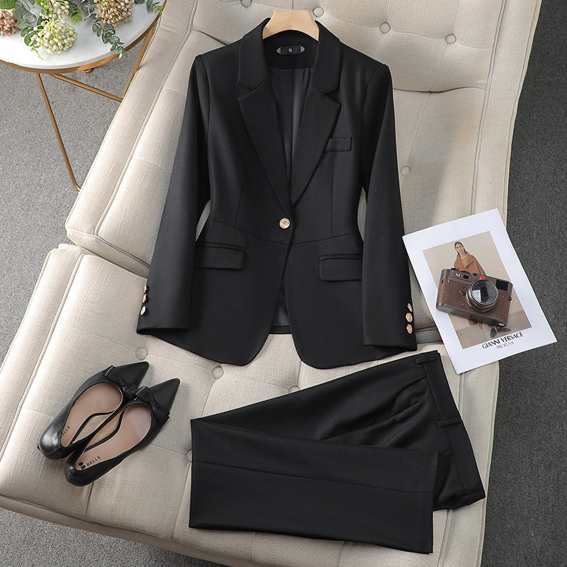 Professional Long Sleeve Blazer & Pants Suit Set