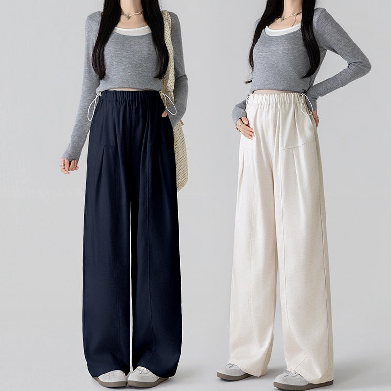 Lyocell Wide-Leg Drawstring Pants