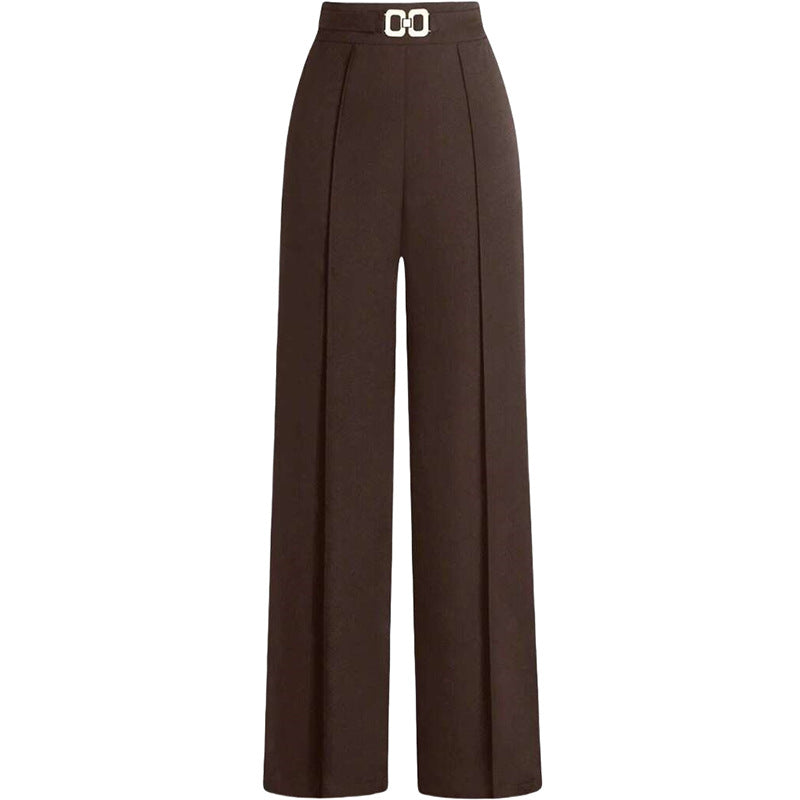 High-Waist Slimming Straight-Leg Trousers