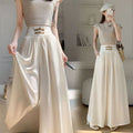 High-Waist Wide-Leg Ice Silk Pants