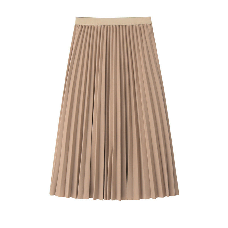 Solid-Color Pleated Mini Skirt — One Size