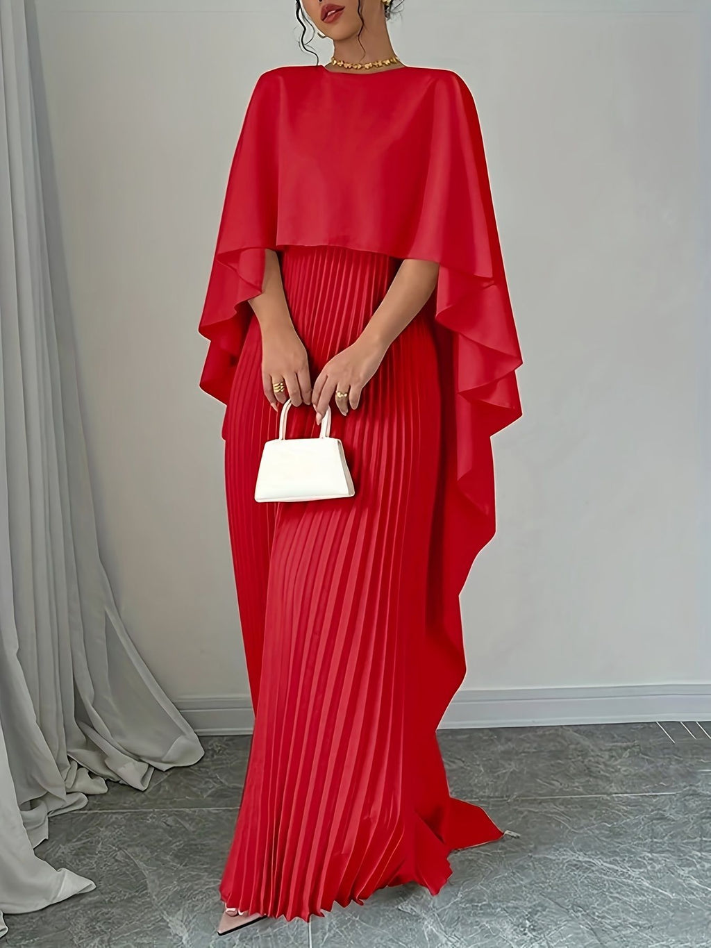 Loose Batwing Sleeve Mid-Length Dress