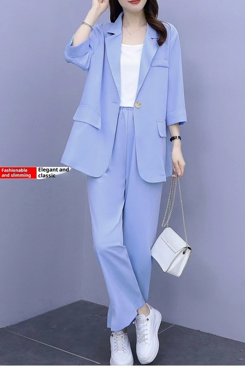 Long Sleeve Casual Suit Jacket & Pants Two-Piece Set