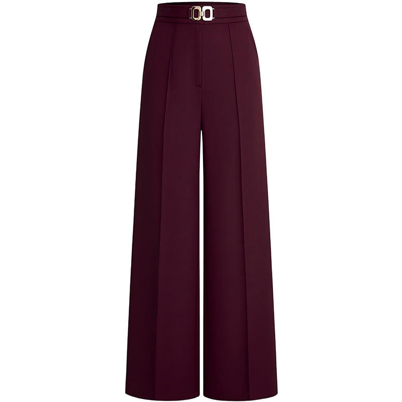 High-Waist Slimming Straight-Leg Trousers