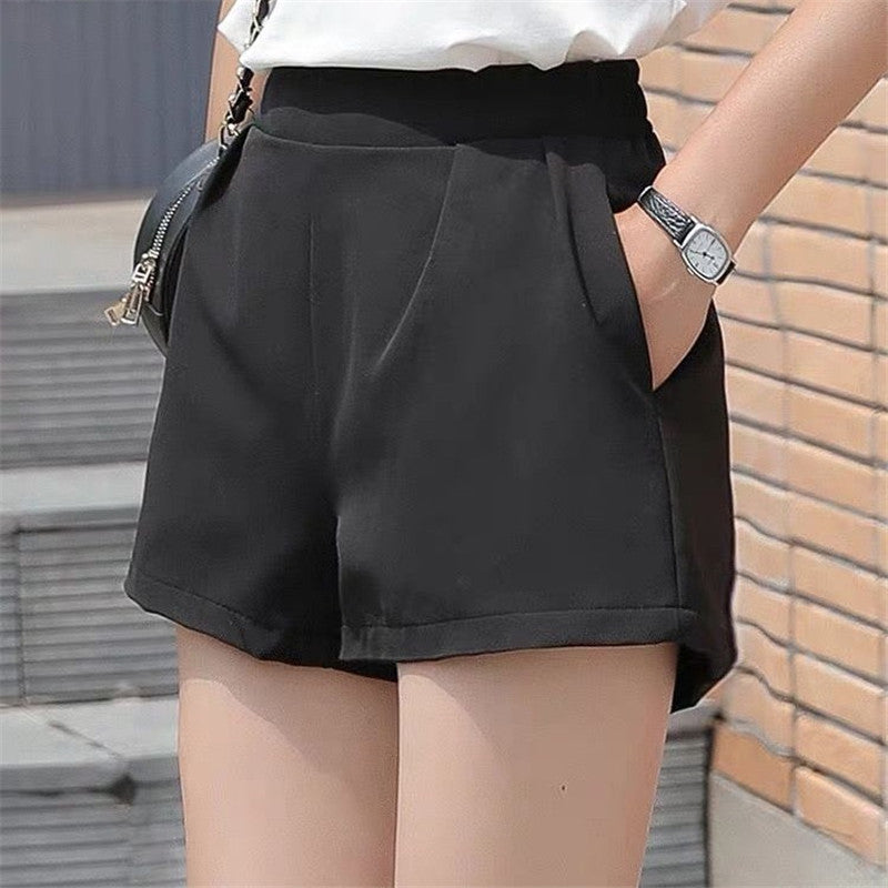 Plus Size High-Waist A-Line Wide-Leg Shorts