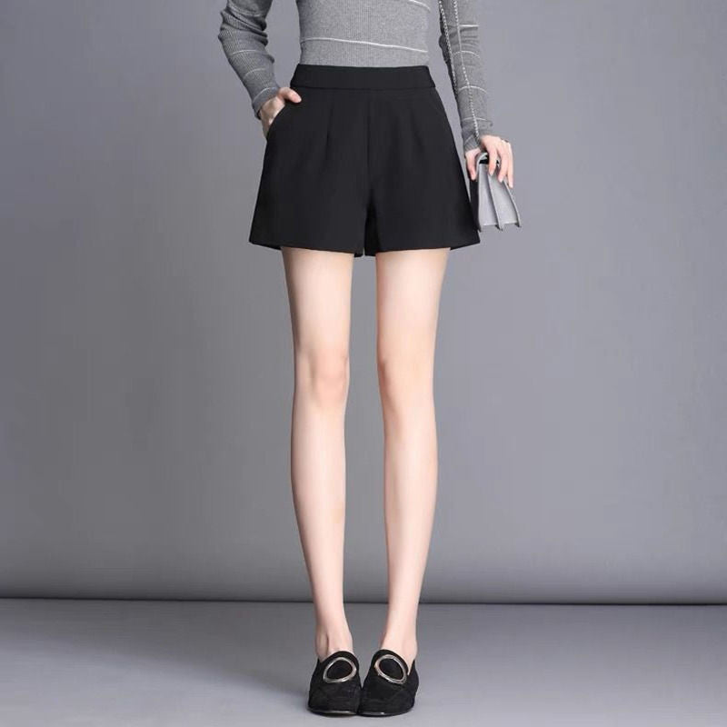 Plus Size High-Waist A-Line Wide-Leg Shorts