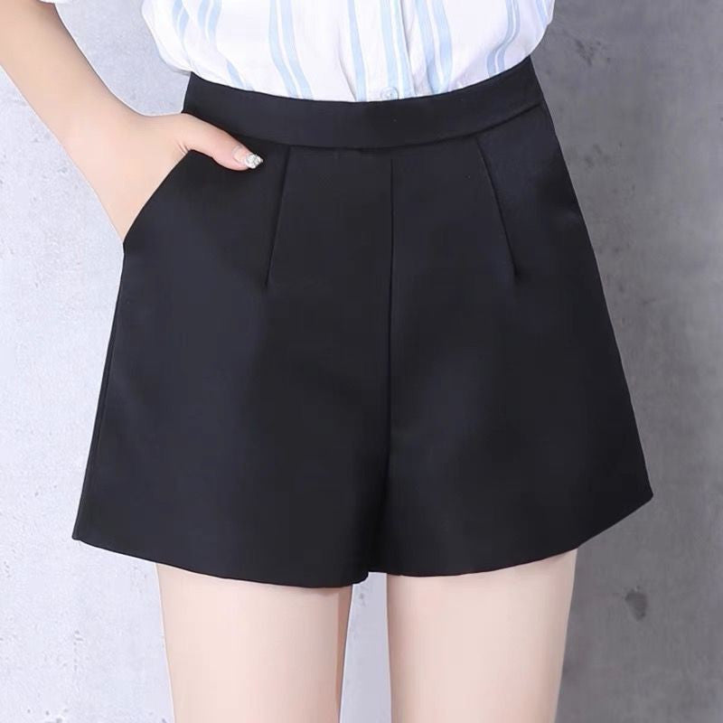 Plus Size High-Waist A-Line Wide-Leg Shorts