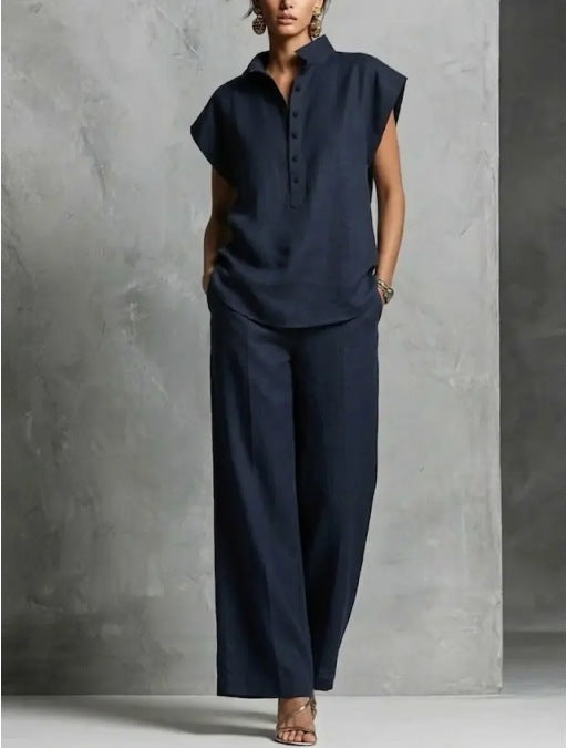 Women's Casual Cardigan & Wide-Leg Pants Set