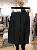 High-Waist Drawstring Wide-Leg Straight Pants