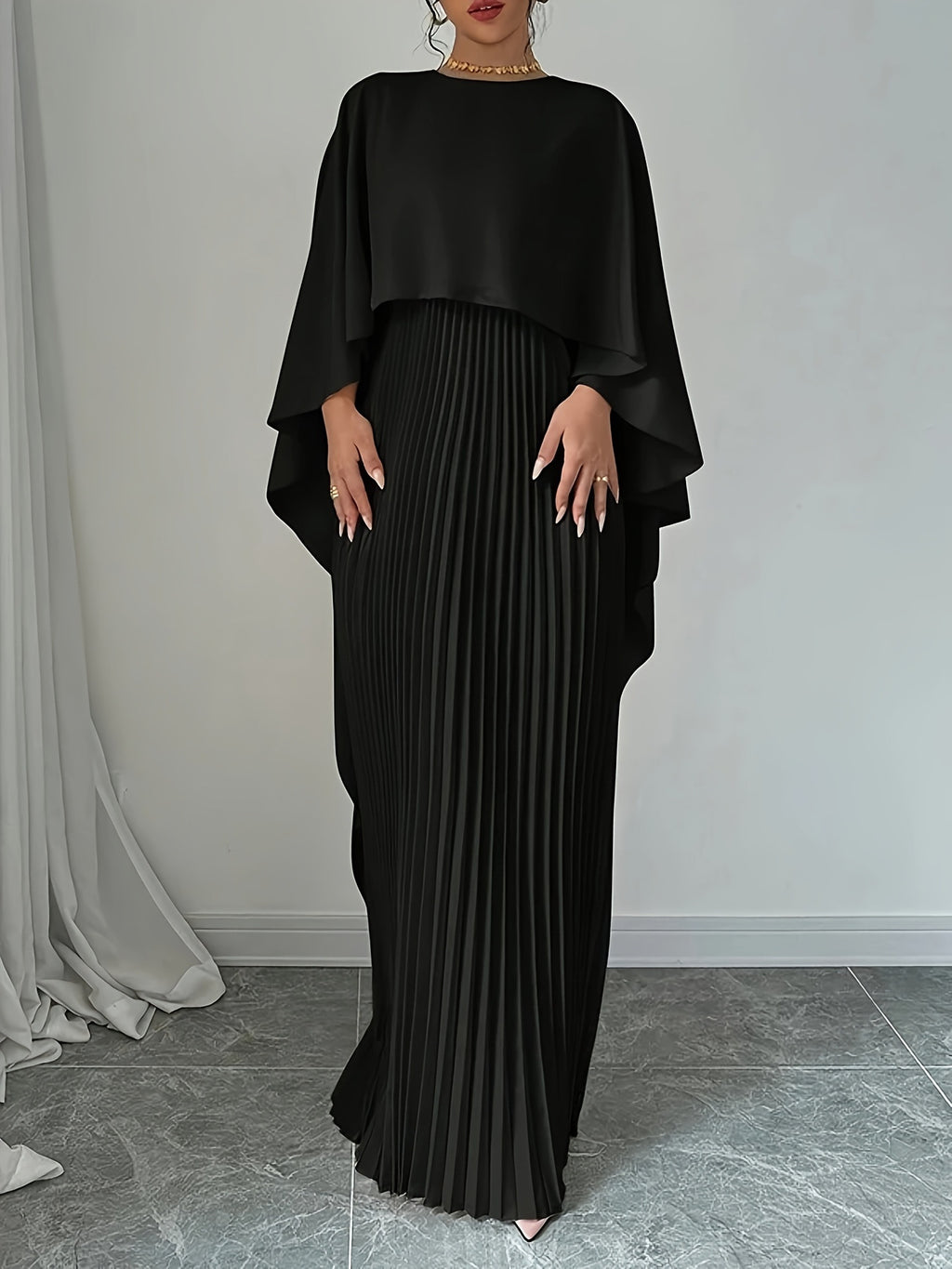Loose Batwing Sleeve Mid-Length Dress