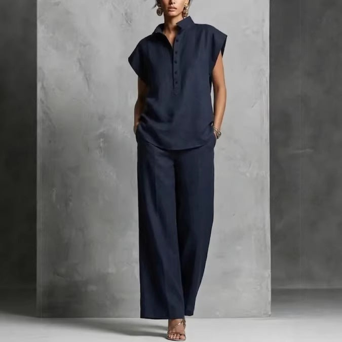 Women's Casual Cardigan & Wide-Leg Pants Set