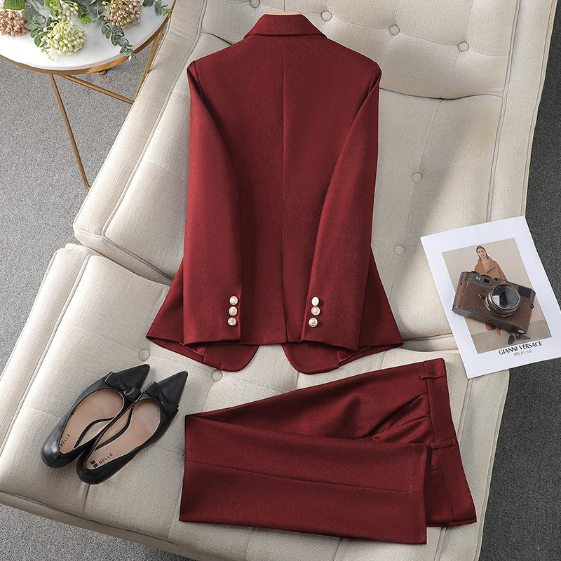 Professional Long Sleeve Blazer & Pants Suit Set