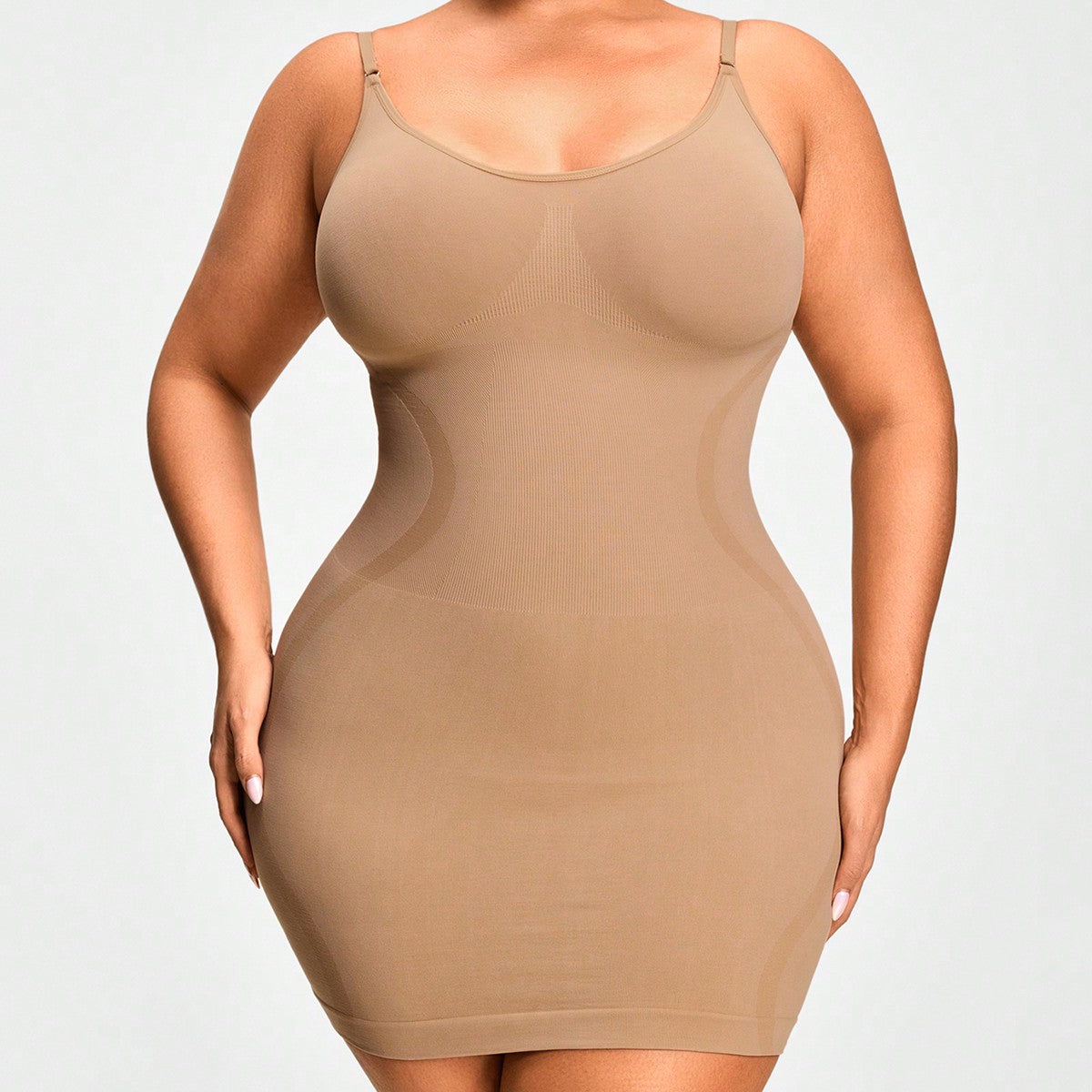 Firm Control Shapewear Slip Dress – Bust Support & Waist Curve Contour