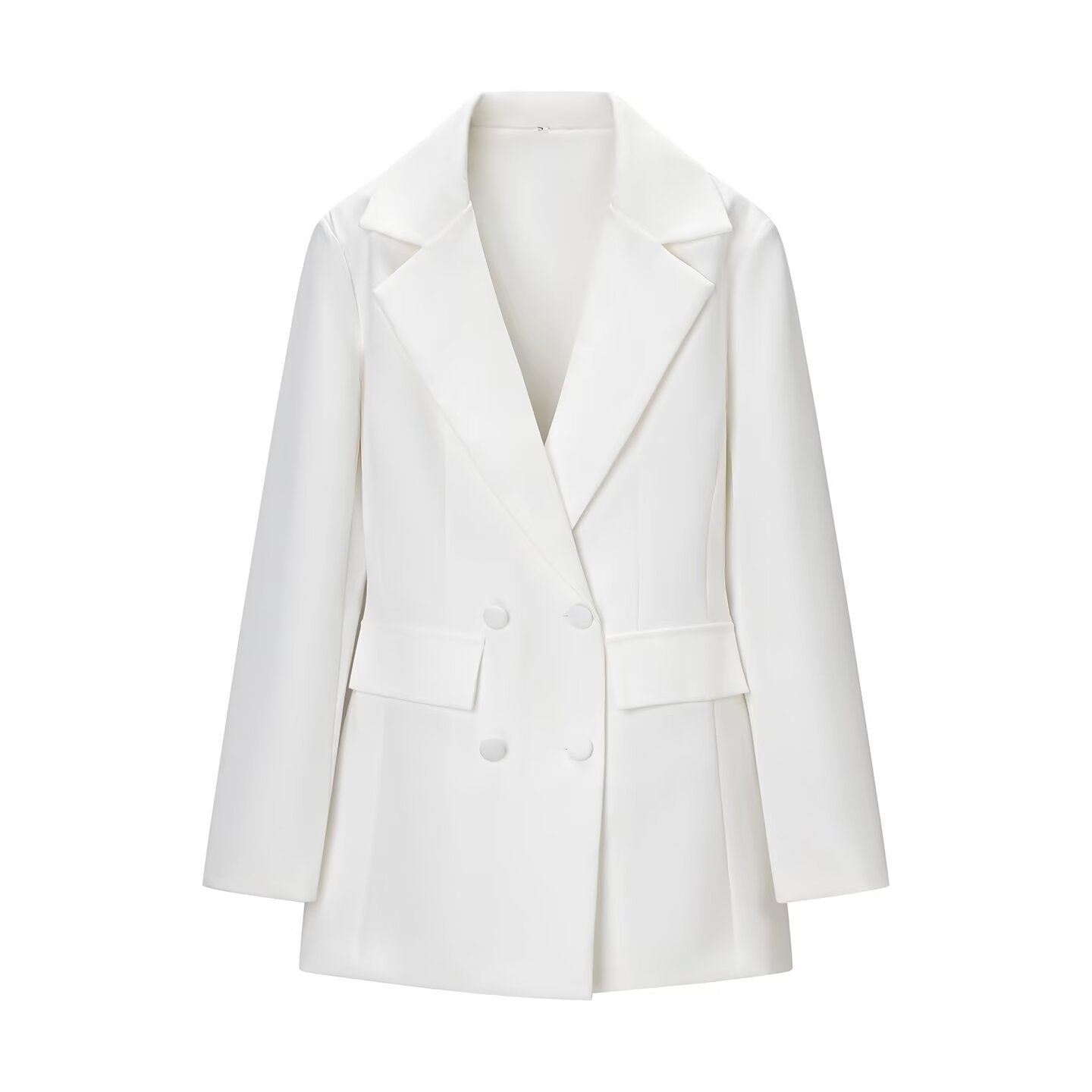 Deep-V Bloom-Waist Slim-Fit Midi Blazer