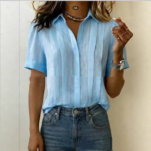 Breezy Pleated Cotton Shirt