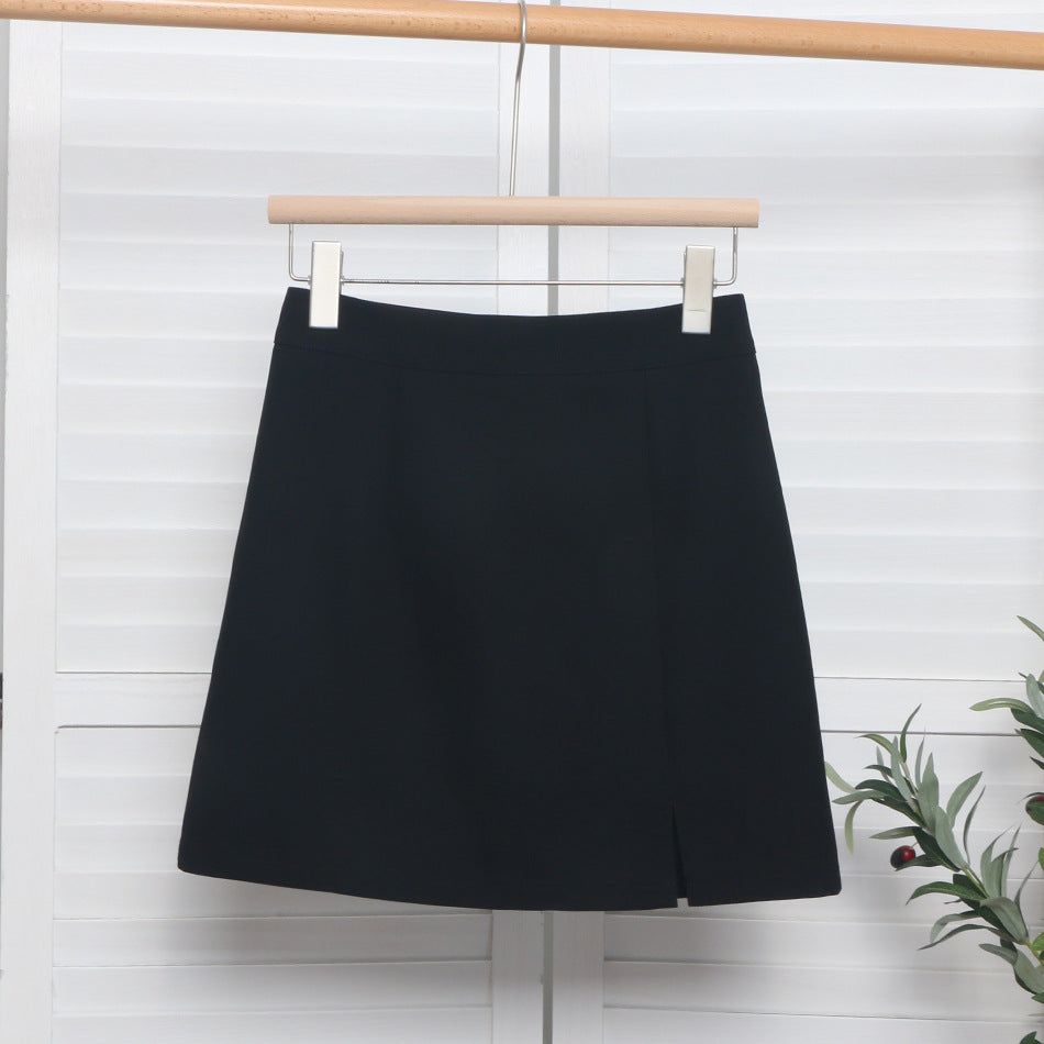 High-Waist Slit A-Line Mini Skirt