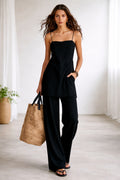 Open-Back Sleeveless Jumpsuit Set