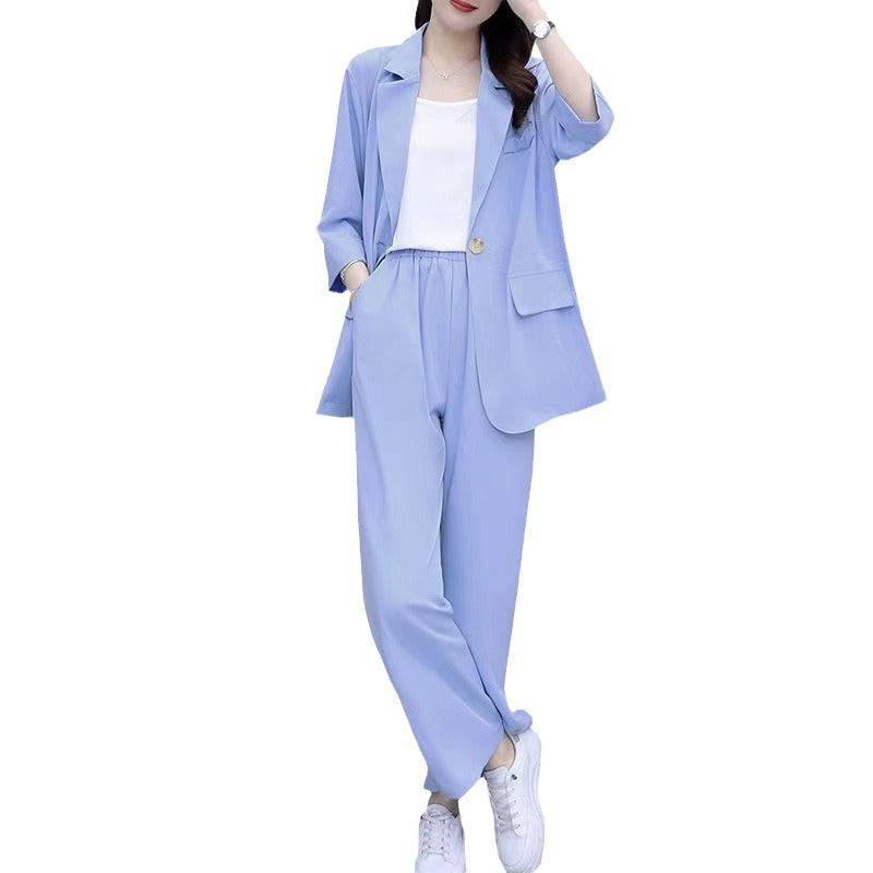 Long Sleeve Casual Suit Jacket & Pants Two-Piece Set