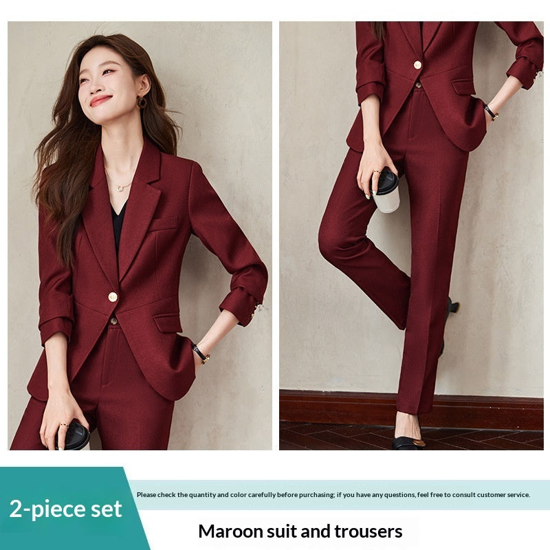 Professional Long Sleeve Blazer & Pants Suit Set