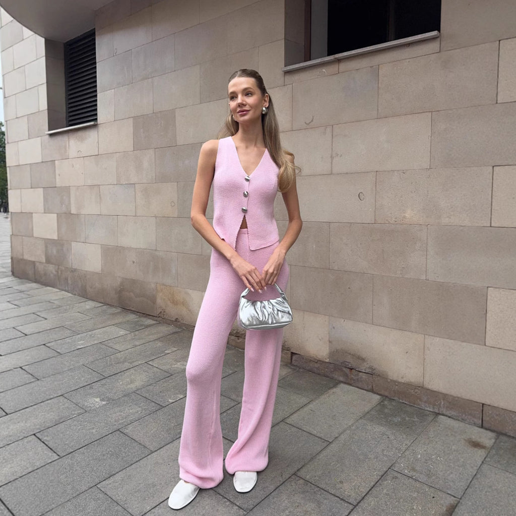 Bohemian Sleeveless Top & Wide-Leg Pants Set