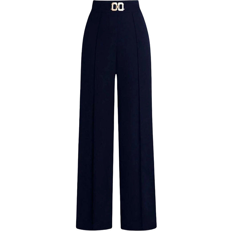 High-Waist Slimming Straight-Leg Trousers