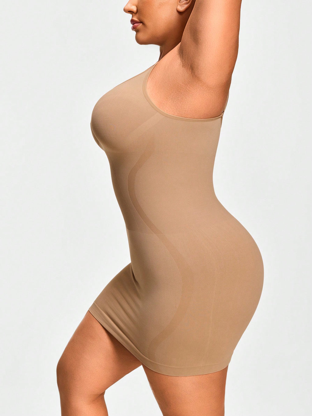 Firm Control Shapewear Slip Dress – Bust Support & Waist Curve Contour