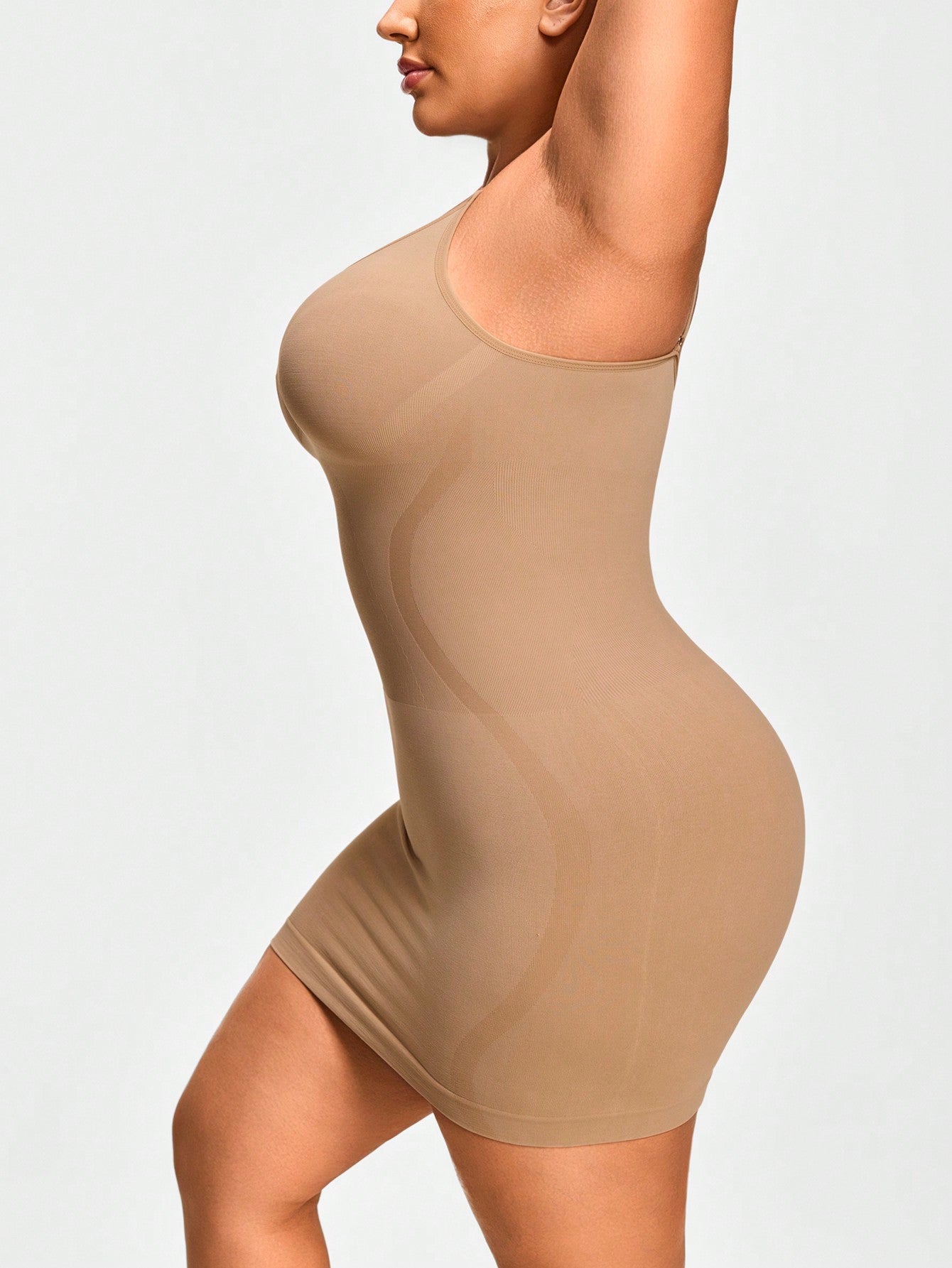 Firm Control Shapewear Slip Dress – Bust Support & Waist Curve Contour