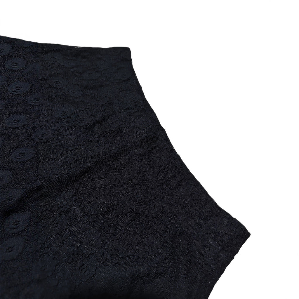High-Waist Lace-Panel Wide-Leg Pants