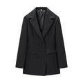 Deep-V Bloom-Waist Slim-Fit Midi Blazer