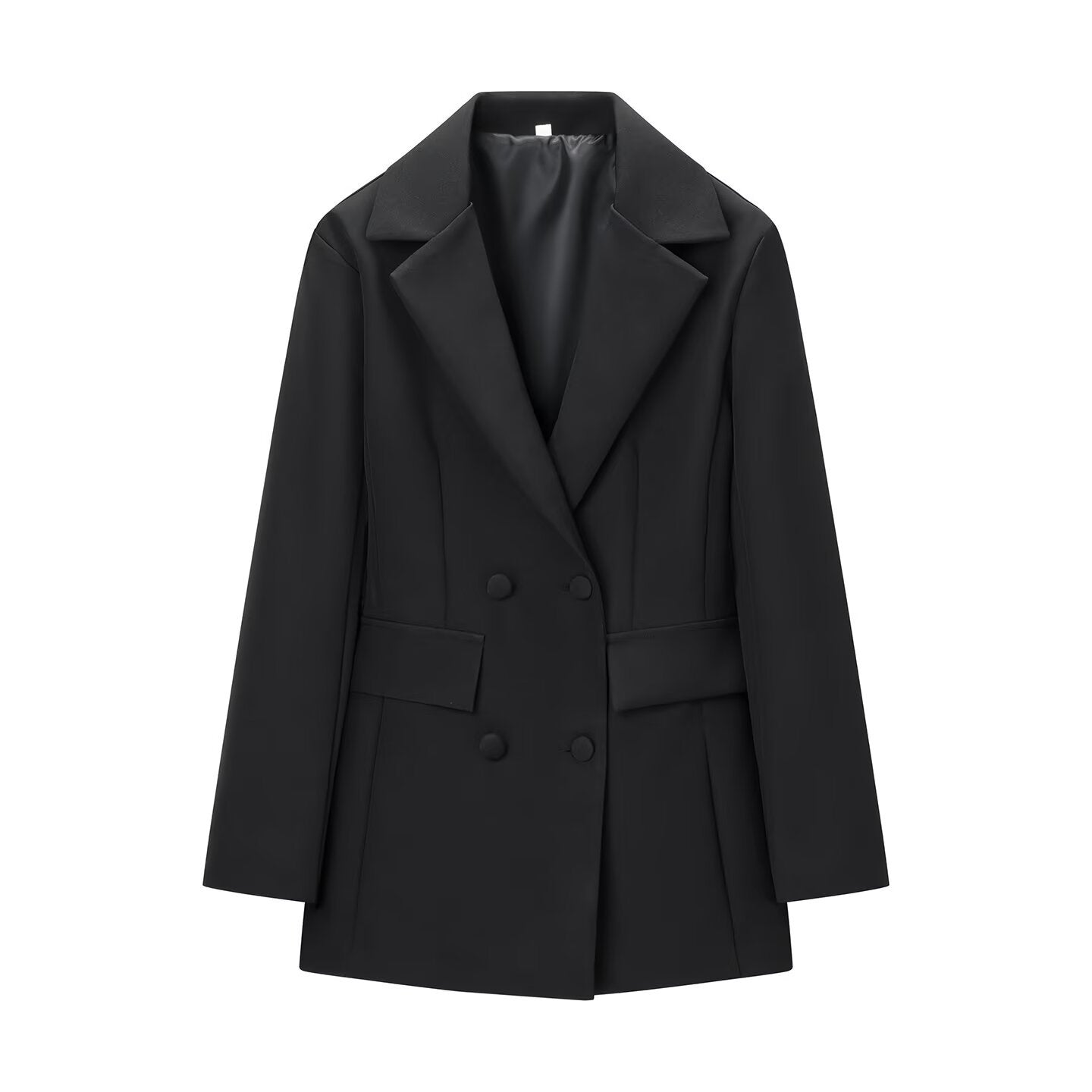 Deep-V Bloom-Waist Slim-Fit Midi Blazer