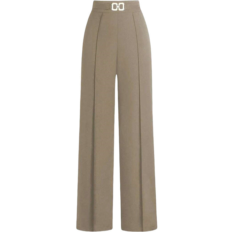 High-Waist Slimming Straight-Leg Trousers