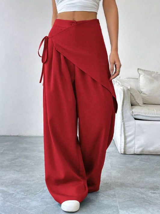 Retro High-Waist Wide-Leg Trousers