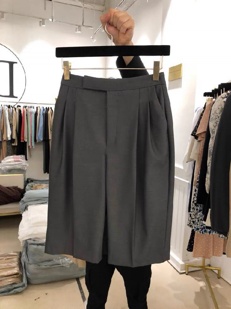 High-Waist Drawstring Wide-Leg Straight Pants
