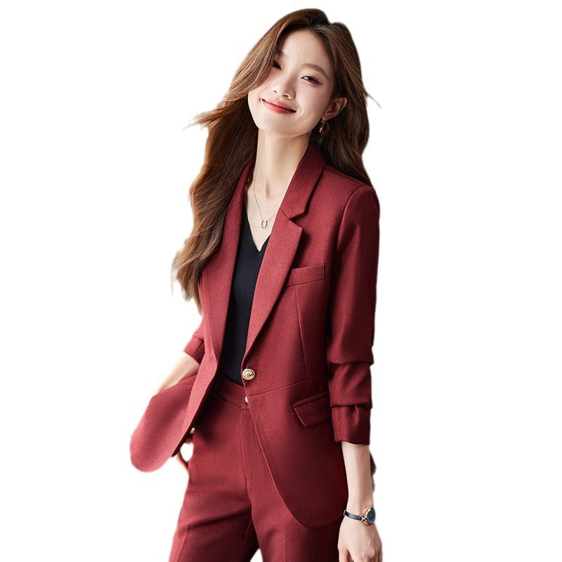 Professional Long Sleeve Blazer & Pants Suit Set