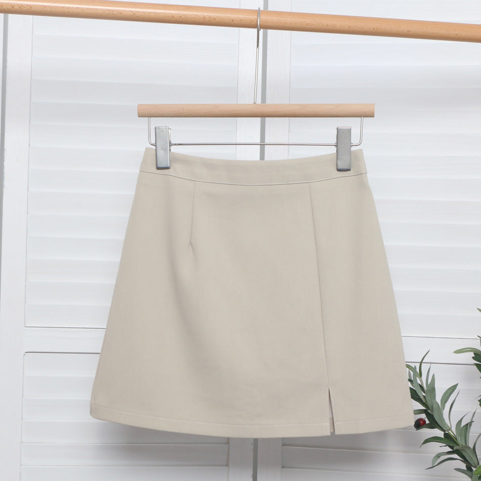 High-Waist Slit A-Line Mini Skirt