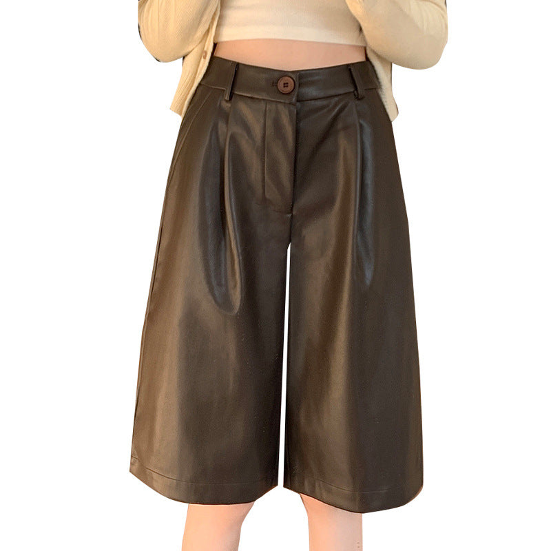 High-Waist Loose-Fit Casual Wide-Leg Shorts