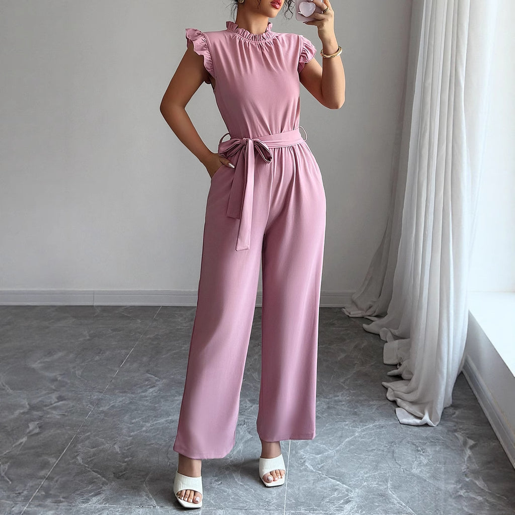 Ruffled Corset High-Waist Cropped Jumpsuit