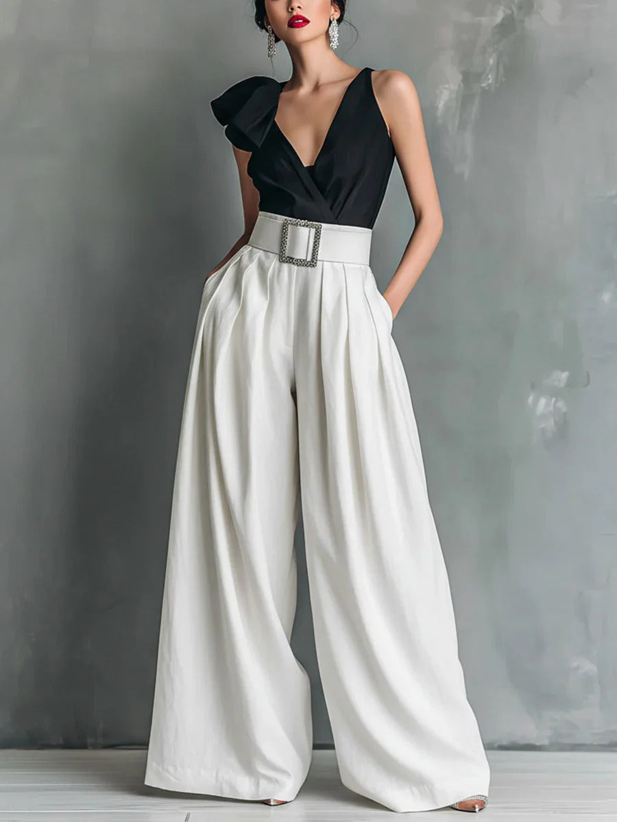 Everyday Elegance High-Waist Straight-Leg Pants