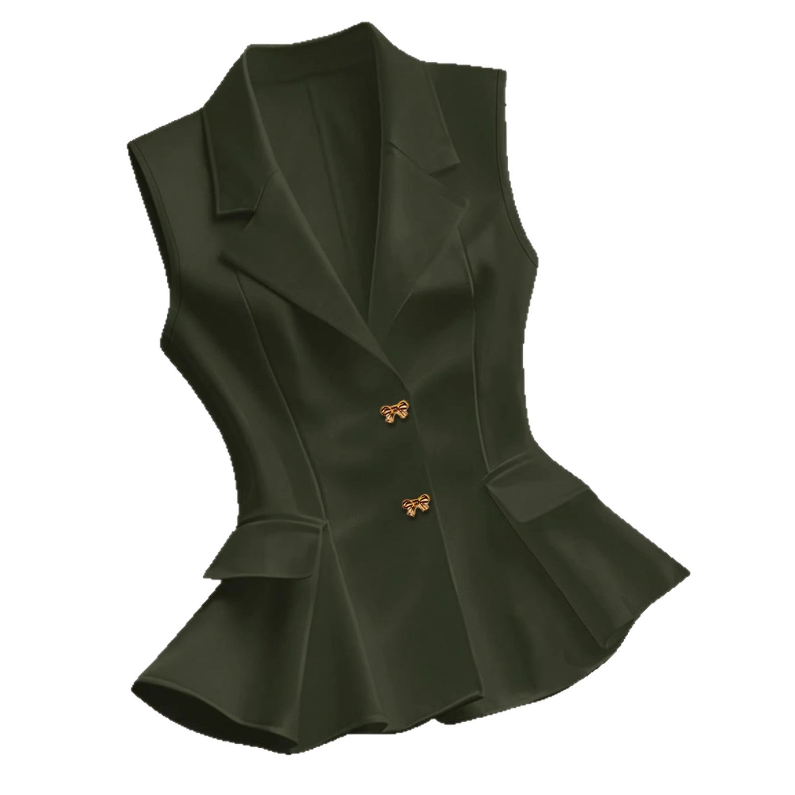 Tailored Ruffle-Hem Sleeveless Vest Top