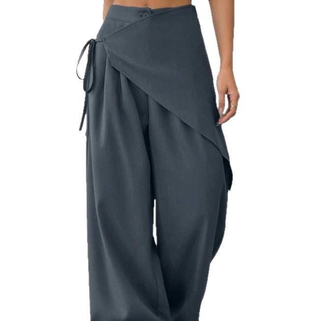 Retro High-Waist Wide-Leg Trousers