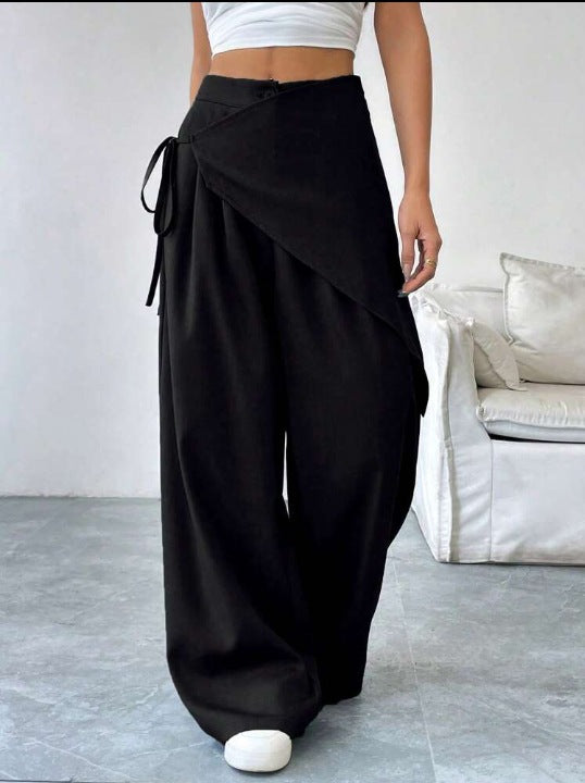 Retro High-Waist Wide-Leg Trousers