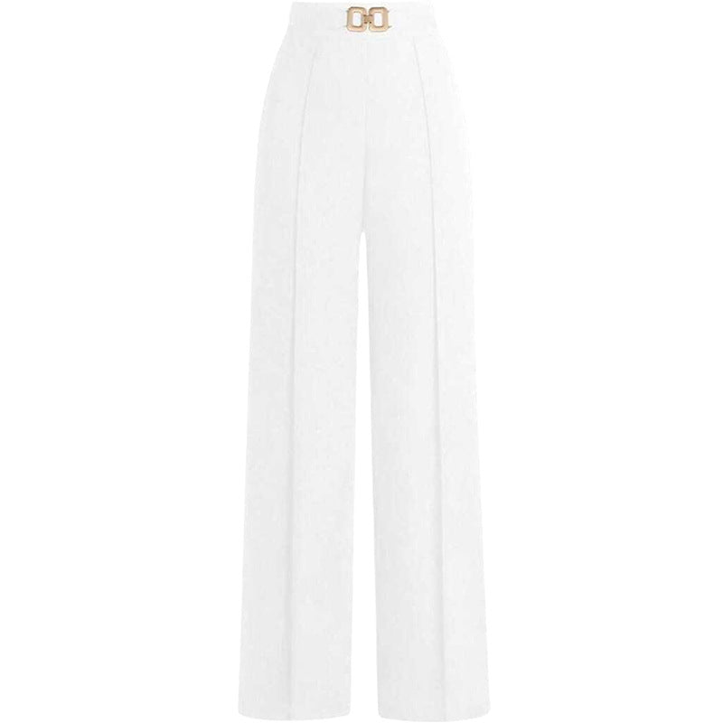 High-Waist Slimming Straight-Leg Trousers