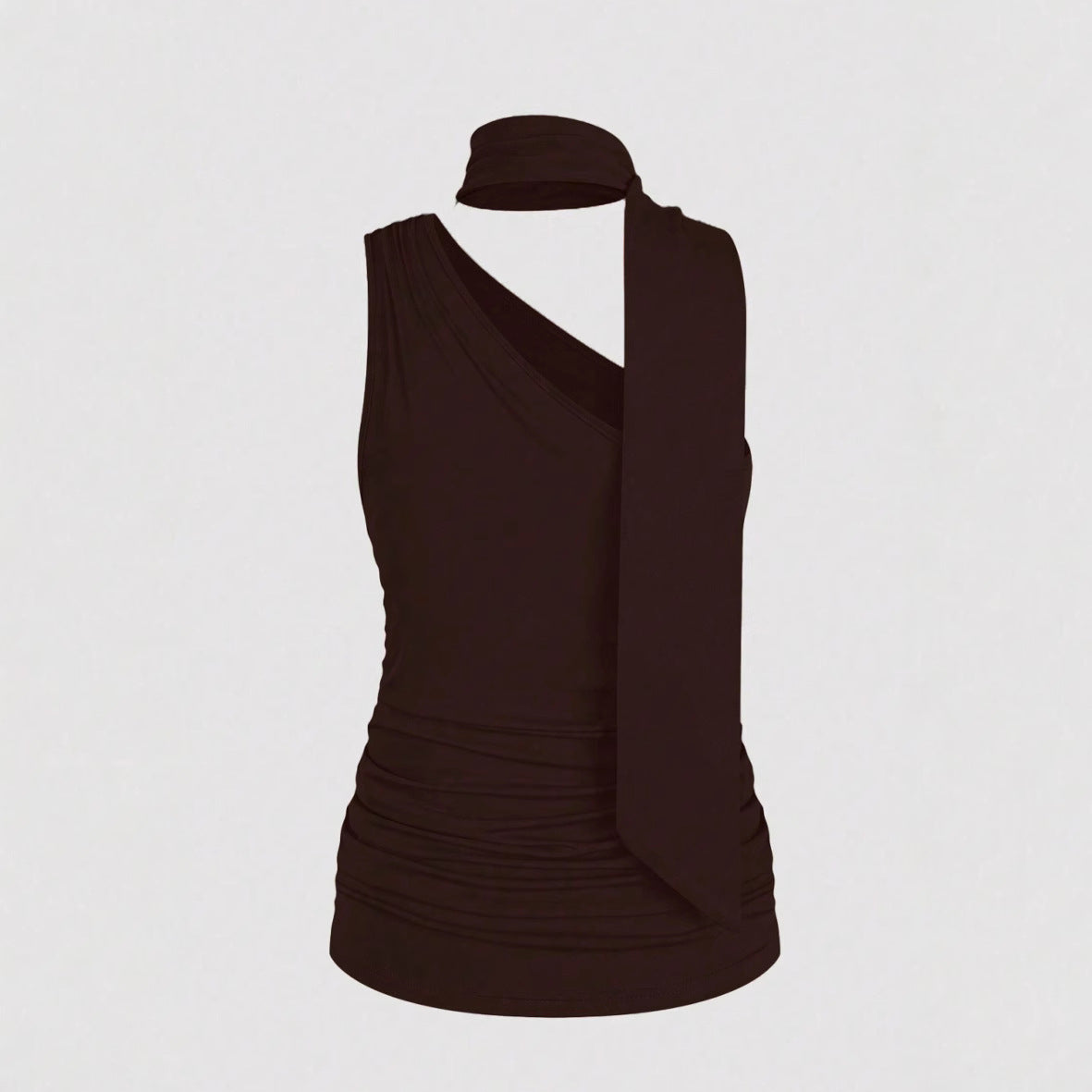 Off-Shoulder Lace-Up Sleeveless Top