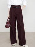 High-Waist Straight-Leg Drape Suit Pants