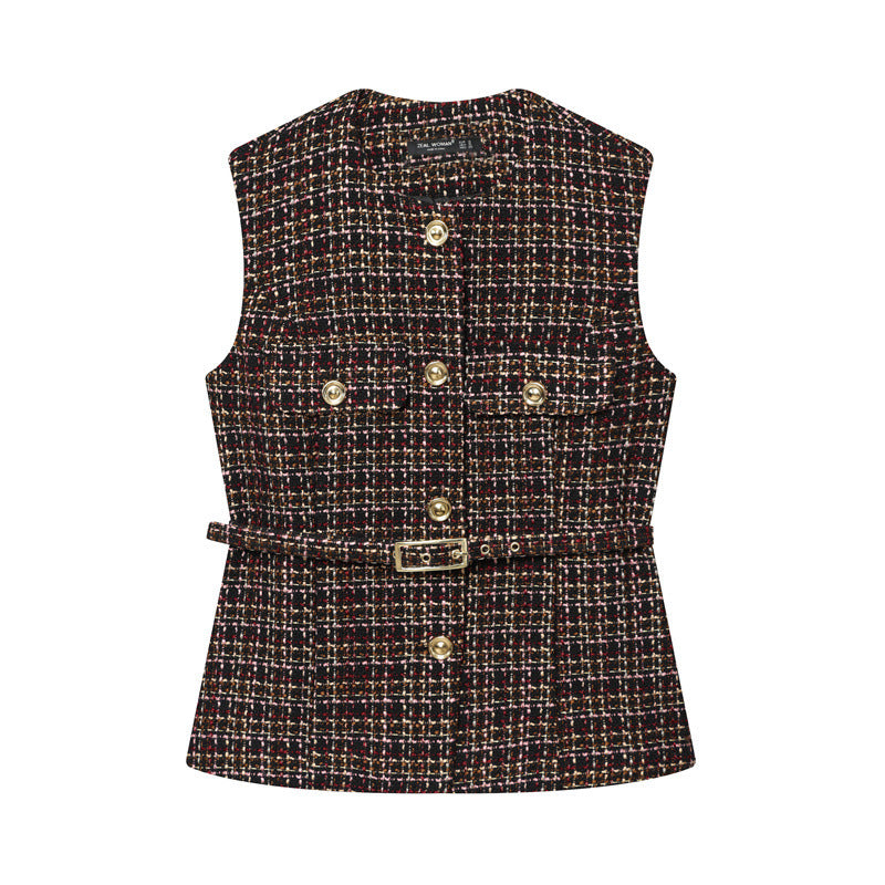 Printed Pattern Belted Vest Top