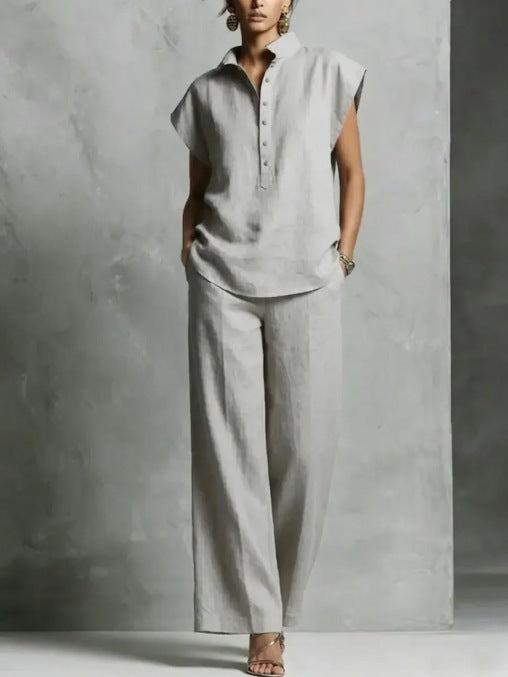 Women's Casual Cardigan & Wide-Leg Pants Set
