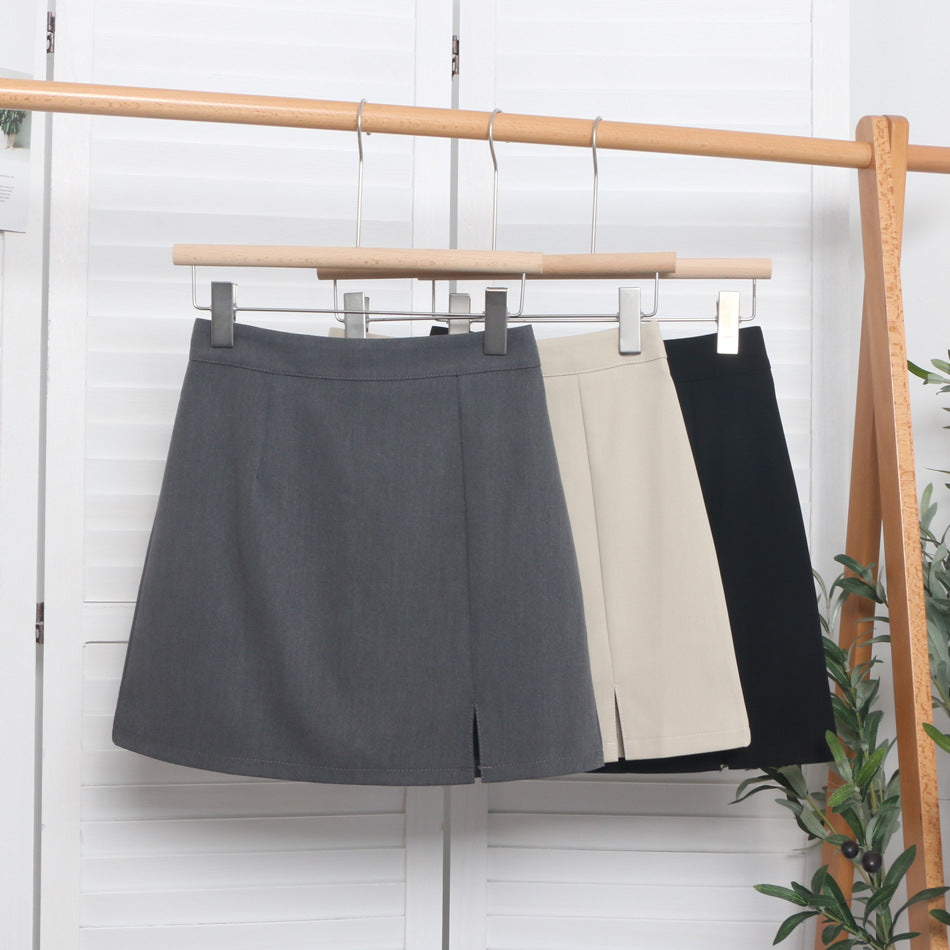 High-Waist Slit A-Line Mini Skirt