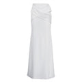 White Satin Cross-Design Long Bodycon Skirt